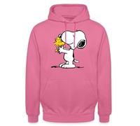 Spreadshirt Peanuts Snoopy And Woodstock Unisex Hoodie, 3XL, pink