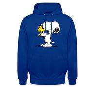 Spreadshirt Peanuts Snoopy And Woodstock Unisex Hoodie, L, bright royal