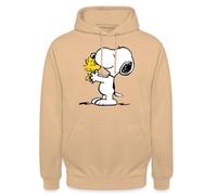 Spreadshirt Peanuts Snoopy And Woodstock Unisex Hoodie, L, peach