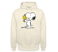 Spreadshirt Peanuts Snoopy And Woodstock Unisex Hoodie, XL, vanilla