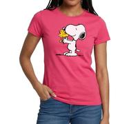 Spreadshirt Peanuts Snoopy and Woodstock Women's T-Shirt, L, Azalea