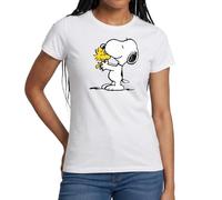 Spreadshirt Peanuts Snoopy and Woodstock Women's T-Shirt, M, White