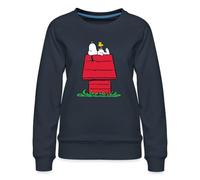 Spreadshirt Peanuts Snoopy Asleep On The Doghouse Men’s Premium Sweatshirt, L, Navy