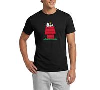 Spreadshirt Peanuts Snoopy Asleep On The Doghouse Men’s T-Shirt, 4XL, Black