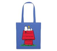 Spreadshirt Peanuts Snoopy Asleep On The Doghouse Tote Bag, One Size, light blue