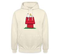 Spreadshirt Peanuts Snoopy Asleep On The Doghouse Unisex Hoodie, XL, vanilla