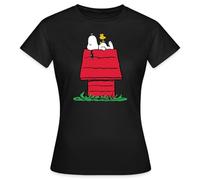 Spreadshirt Peanuts Snoopy Asleep On The Doghouse Women's T-Shirt, S, Black