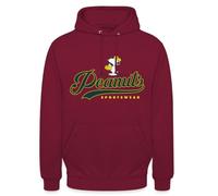 Spreadshirt Peanuts Snoopy Baseball Sportswear Unisex Hoodie, M, bordeaux