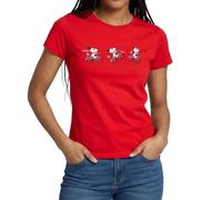 Spreadshirt Peanuts Snoopy Bicycle Women's T-Shirt, M, red