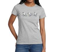Spreadshirt Peanuts Snoopy Bicycle Women's T-Shirt, S, Heather Grey