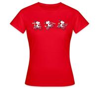 Spreadshirt Peanuts Snoopy Bicycle Women's T-Shirt, S, red