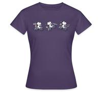 Spreadshirt Peanuts Snoopy Bicycle Women's T-Shirt, XXL, Dark Purple