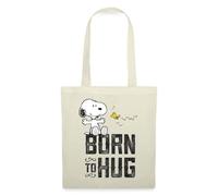 Spreadshirt Peanuts Snoopy Born To Hug Tote Bag, One Size, nature