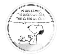 Spreadshirt Peanuts Snoopy Cute Birthday Quote Sticker, 10 x 10 cm, Transparent Glossy