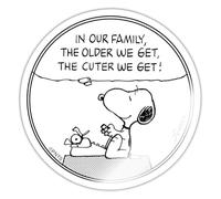 Spreadshirt Peanuts Snoopy Cute Birthday Quote Sticker, 10 x 10 cm, White Glossy