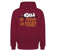 Spreadshirt Peanuts Snoopy Did Someoone Say Food Unisex Hoodie, S, bordeaux
