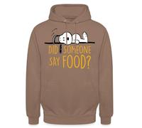 Spreadshirt Peanuts Snoopy Did Someoone Say Food Unisex Hoodie, S, mocha