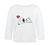 Spreadshirt Peanuts Snoopy Falling in Love Baby Long Sleeve T-Shirt, 3-6 Months, White