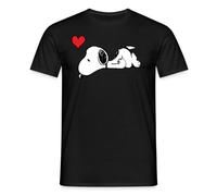 Spreadshirt Peanuts Snoopy Falling in Love Men’s T-Shirt, 3XL, Black