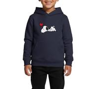 Spreadshirt Peanuts Snoopy Falling In Love REGULAR FIT Kids/Teenager Premium Organic Hoodie, 146/152 (10 Years), navy