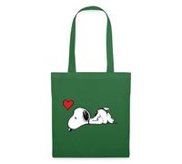 Spreadshirt Peanuts Snoopy Falling in Love Tote Bag, One Size, Evergreen