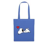 Spreadshirt Peanuts Snoopy Falling In Love Tote Bag, One Size, light blue