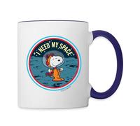 Spreadshirt Peanuts Snoopy I Need My Space Two-Tone Mug, One Size, White/Cobalt Blue