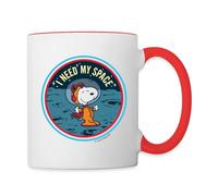 Spreadshirt Peanuts Snoopy I Need My Space Two-Tone Mug, One Size, White/red