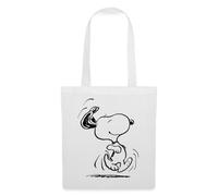 Spreadshirt Peanuts Snoopy In A Hurry Tote Bag, One Size, white