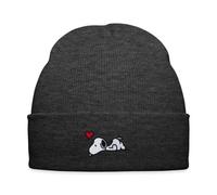 Spreadshirt Peanuts Snoopy Love Embroidery Embroidered Winter Hat, One Size, Asphalt