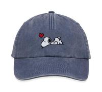 Spreadshirt Peanuts Snoopy Love Embroidery Relaxed Vintage Cap, One Size, Vintage Denim