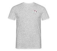 Spreadshirt Peanuts Snoopy Love Men’s T-Shirt, XL, Heather Grey