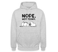 Spreadshirt Peanuts Snoopy Nope Not Today Unisex Hoodie, 4XL, light heather grey