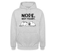 Spreadshirt Peanuts Snoopy Nope Not Today Unisex Hoodie Light Heather Grey