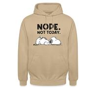 Spreadshirt Peanuts Snoopy Nope Not Today Unisex Hoodie, M, beige