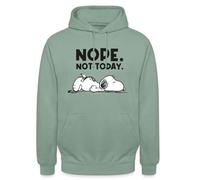 Spreadshirt Peanuts Snoopy Nope Not Today Unisex Hoodie Steel Green