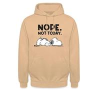 Spreadshirt Peanuts Snoopy Nope Not Today Unisex Hoodie, XL, peach