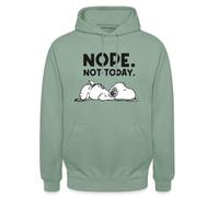 Spreadshirt Peanuts Snoopy Nope Not Today Unisex Hoodie, XL, steel green