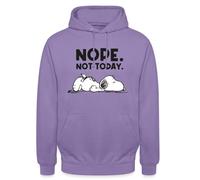 Spreadshirt Peanuts Snoopy Nope Not Today Unisex Hoodie, XXL, lavender