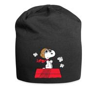 Spreadshirt Peanuts Snoopy Pilot Beanie, One Size, Black