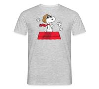 Spreadshirt Peanuts Snoopy Pilot Men’s T-Shirt, XL, Heather Grey