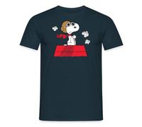 Spreadshirt Peanuts Snoopy Pilot Men’s T-Shirt, XXL, Navy