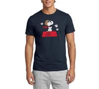 Spreadshirt Peanuts Snoopy Pilot Men's T-Shirt, L, Navy