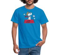 Spreadshirt Peanuts Snoopy Pilot Men's T-Shirt, XXL, Royal Blue