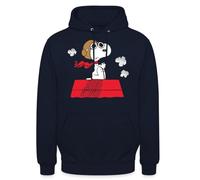 Spreadshirt Peanuts Snoopy Pilot Unisex Hoodie Navy