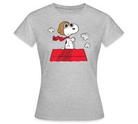 Spreadshirt Peanuts Snoopy Pilot Women's T-Shirt, M, Heather Grey
