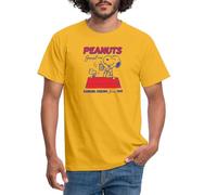Spreadshirt Peanuts Social Club Design with Snoopy and Woodstock Men's T-Shirt, 3XL, Yellow