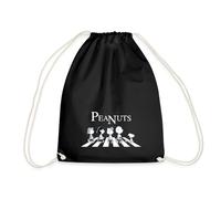 Spreadshirt Peanuts The Peanuts Abbey Road Drawstring Bag, One Size, black