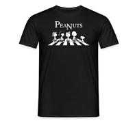 Spreadshirt Peanuts The Peanuts Abbey Road Men's T-Shirt, L, Black