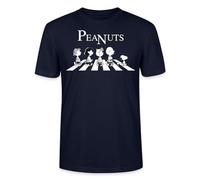 Spreadshirt Peanuts The Peanuts Abbey Road Stanley/Stella Crafter Unisex Organic T-Shirt, XL, Navy